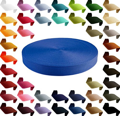 Gurtband 12m PP Polypropylen 25mm breit 1,3mm stark Gurt Tragband Farbwahl 45 Farben, Gurtband:220 königsblau