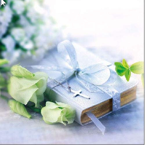 Ambiente Servietten Motiv: Bible - Bibel Lunch, 33x33cm, Hochzeit, Konfirmation, Kommunion, Taufe 20 Stück Packung