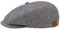 Stetson Hatteras Seide Schirmmütze Damen/Herren - Ballonmütze aus Seide - Flatcap mit Sonnenschutz UV 40+ - Schiebermütze mit Fischgratmuster - Schirmmütze Sommer/Winter blau-weiß 59 cm