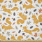 ABAKUHAUS Herbst Stoff als Meterware, Eichhörnchen Pilz Acorn, Microfaser Multi Zweck Dekostoff für Kunsthandwerke, 3M (230x300cm), Hell Orange Orange Taupe