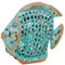ETC dekorative ausgefallene Metallfigur Dekofigur Fisch zum Stellen in 3 möglichen Größen und 2 Farben (klein 21 x 6,5 x 18 cm, blau-braun)
