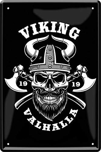 Viking Valhalla Wikinger 20 x 30 cm Spruch Deko Blechschild 261