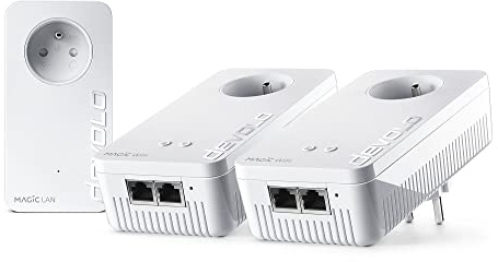 devolo Magic 2 - Multiroom-Set: maximal stabiles Set mit 3 Powerline-Adaptern mit Wi-Fi in Multiraum-Massh-Struktur (2400 Mbps/s, 4X Gigabit LAN Anschlüsse)