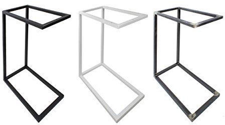 Natural Goods Berlin 1x Beistelltisch C-Form | Laptoptisch aus Metall und Holz | Couchtisch Sofa Kaffeetisch Sessel | praktische Ablage | Nachttisch Unterschieben (ohne Tischplatte, Schwarz)