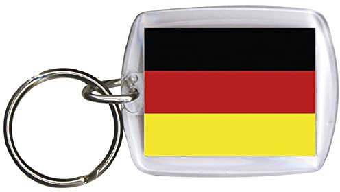 Fan-O-Menal Schlüsselanhänger aus Kunststoff mit Länderfahnen - Schlüsselbund - Anhänger mit Schlüsselring Gr. ca. 4 x 5 cm - Länderflagge beidseitig - Keyholder - Banner - Deutschland