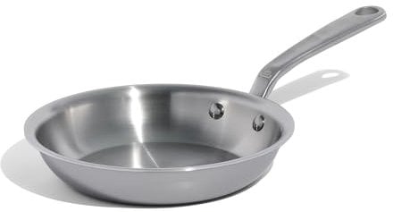 Made In Cookware – Poêle à frire en acier inoxydable de 20,3 cm – Fabriquée aux États-Unis - Revêtement inoxydable 5 épaisseurs – Batterie de cuisine professionnelle – Compatible induction