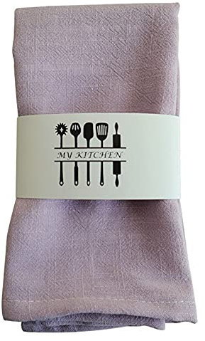 SWECOMZE 6er Pack Leinenservietten, 100% Baumwolle und Leinen Servietten Stoff, 40 cm x 40 cm Stoffservietten für Feiern Home Küche Esstisch Tischdekoration Abendessen Cafe Restaurant (Helles Lila)