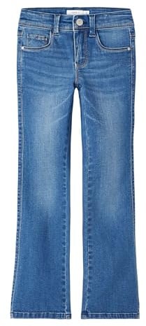 NAME IT Mädchen Nkfpolly Dnmtomo 3676 Boot Pant Noos Hose, Dark Blue Denim, 152 EU