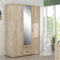 Forte Gloria Kleiderschrank 140, 3-türiger Schrank, modern, Schlafzimmer, Flur, Jugendzimmer, Kinderzimmer, Holzwerkstoff, Sonoma Eiche Holzdekor, 139,2 cm breit x 200,8 cm hoch x 59,6 cm tief