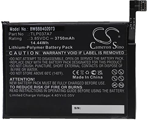 vhbw Batería Compatible con Alcatel TCL Plex, TCL Plex T780H móvil, Smartphone (3750 mAh, 3,85 V, polímero de Litio)