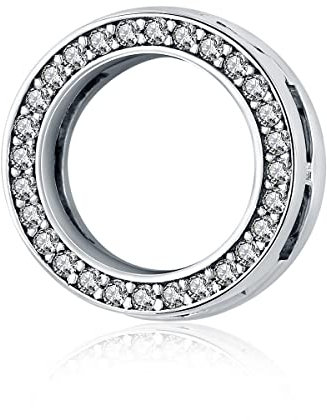 Teleye Der sanfte Kreis Mesh Armband Clip Charm 925 Sterling Silber Charm