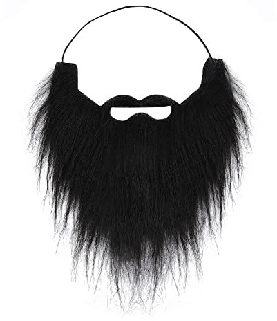 Sibba Künstlicher Bart und Schnurrbart – lustige, selbstklebende Neuheit Schnurrbart Festival & Weihnachten Zubehör Dekorationen Maskerade Party (schwarz)