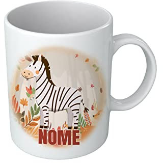 Tazza Animali - Nome Personalizzabile - Zebra - Animali Simpatici - Tazze con Nome - Bambino - Idea Regalo