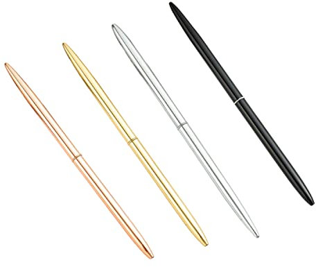 BOBOZHONG Kugelschreiber,4 Stück Metall-Kugelschreiber in schlanker Form Rotation Metall Kugelschreiber Eleganter Kugelschreiber