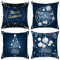 Dark Blue-50, Orientalische Deko Polyester Kopfkissenbezug 4er Set Weiß Dekorative Christbaumkugeln Winter Home Deko für Sofa Wohnzimmer