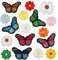 17 Pieces Flowers Butterfly Iron on Patches Decorative Embroidered Patches Applique Set Cute Sew On Applique Patches for Jeans Clothing Hats Bags Arts Crafts