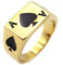 Musihy Ring Edelstahl, Ring Herren Gold Ringe Herren Siegelring Pik Ass Form Größe 65 (20.7)