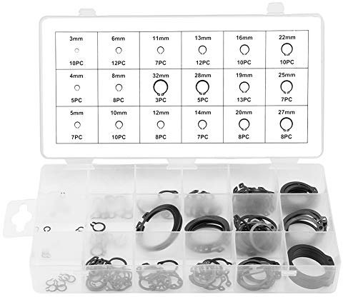 QANYEGN 150 Verschluss-Sicherungsringe, Edelstahl-Verschluss, Verschluss-Set, Zum Klemmen in Mechanischen Nuten an Stiften Oder Anderen Bauteilen