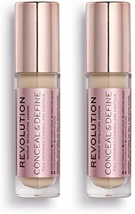 Makeup Revolution, Conceal & Define Abdeckstift, C2, 4ml (Packung mit 2)