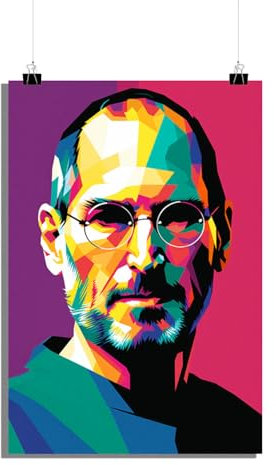 25 Artstreet Steve Jobs Poster | Steve Jobs Kunst | Tech Icon Portrait | Wanddekoration | Popkultur Ikone | Jobs Erinnerungsstücke | Perfekt zum Einrahmen (Size 61x91)