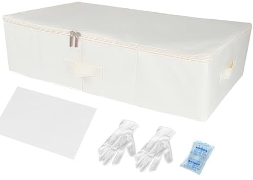Phaicoilo Große Aufbewahrungsbox für Hochzeitskleider, Aufbewahrungsboxen mit 30 säurefreiem Seidenpapier, Beige