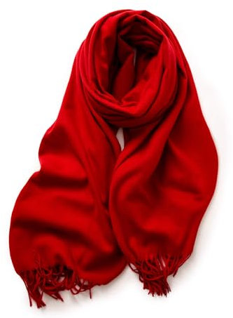KARMA.DIEM Cashmere Merino Mix - Super Weicher XXL Schal - 180x65cm - Made in Spain - Unisex - Pashima/Stola/Extra Breit für Mann & Frau (Rot)