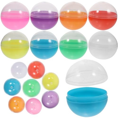 jojofuny 50 Stücke Lotteri Kugeln Bälle zum Öffnen Befüllen Bunt Bingo Kugeln Ersatz 4.5CM Teilbare Plastikkugeln Leere Runde Kapseln Lottobälle Tischtennisbälle Glücksspiel Spiel