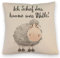 speecheese Schaf Kissen mit Leinenoptik mit Spruch Ich Schaf das komme was Wolle Witzig Flauschiges Bauerntier Design Cartoon Farm Schaf für Geburtstag