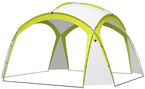 Outsunny 3.5 x 3.5M Camping Gazebo, Outdoor Event Shelter Dome Tent Garden Sun Shelter Patio Spire Arc Pavilion Camp Sun Shade Tent for 6-8 Person, Green