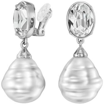 Traveller Ohrclip - Hänger - Barock-Perle - 22kt vergoldet - Kristalle - 114285