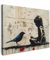 MuchoWow© Bilder 40x30 cm Wohnzimmer Deko Modern Wandbild Kunstdruck auf Leinwand Bild Schlafzimmer über Bett Room Decor Geschenke Street art - Mädchen - Vogel - Graffiti - Banksy