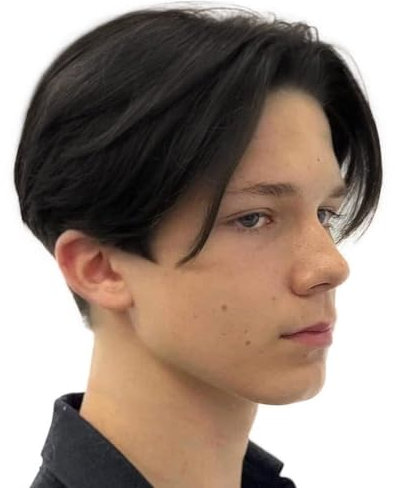 Salaibs Schwarze kurze Perücken für Männer Gerade Mittelteil Synthetische Hitzebeständige Faser Haar Perücke für den täglichen Partygebrauch