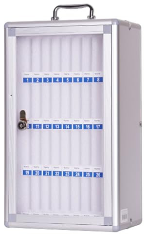 Handy-Aufbewahrungsschrank Aluminiumlegierung Angestellten-Handy-Tresor Tragbar, wandmontierbar, sicher und langlebig mit Schloss (Color : Silver, S : 36-bit)
