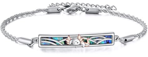 CUPENDA Axolotl Armband 925 Sterlingsilber Axolotl Abalone Muschel Bar Anhänger Armband Schmuck für Damen