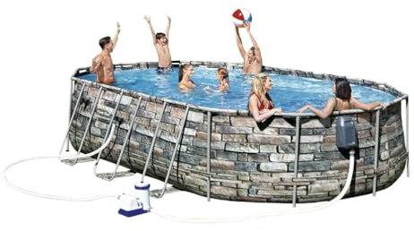 Piscina fuori terra,da giardino,struttura metallo antiruggine,completa di tutto