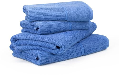 Frottana Handtuchset Pearl 4-TLG Handtücher - 2X 50x100 cm + 2X 67x140 cm, 100% Baumwolle, Cornflower