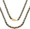 ChainsPro Königskette für Herren Damen Byzantinische Kette Halskette Edelstahl 4mm breit Schmuck Schwarz Vergoldet Farbe 61cm
