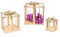 KXQYIKYI Dessert Metal Cake Stand Gift Box Shape Cupcake Stand W/Carry Handle and Wooden Tray Gold Dessert Display Plates for Storage Flower Cookies Pastry Fruit (Square)