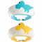 MOSIERRY Duschhaube Kinder 2 Stück Haarwaschhilfe Kinder Duschhaube Baby Haare Waschen Kinderschutz Dinosaurier Blau Gelb