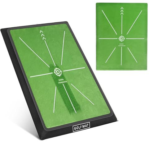 Golf Trace Strike Pad with 2x surface Flannelette Path for Golf Training Practice Swing Mat