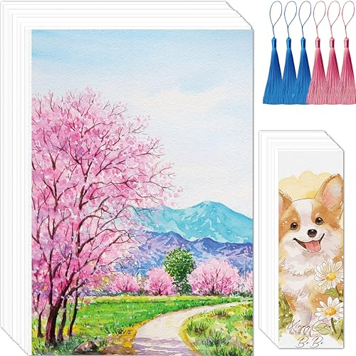 Aquarellpapier Cremefarbig Zeichenblock A4 Aquarellblock Wasserfarben Gouache Papier Wasserfarben Papier Aquarellmalblock Aquarell Papier für Aquarell Gouache Acryl Zeichnen Kunstwerke DIY