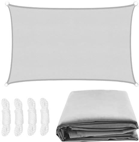 Toldo impermeable 3 x 4 m, toldo rectangular con ojales, protección solar, protección contra el viento, protección UV, protección solar, terraza, balcón, jardín y exterior