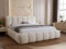 GRAINGOLD Royal Bett 200x200, Polsterbett mit Bettkasten, Polsterbett mit Stauraum, Samt, mit Lattenrost, mit Kopfteil, ohne Matratze (Beige, 200x200)
