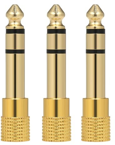 Lot de 3 adaptateurs jack audio 6,35 mm mâle 3,5 mm femelle stéréo pour microphone casque amplificateur