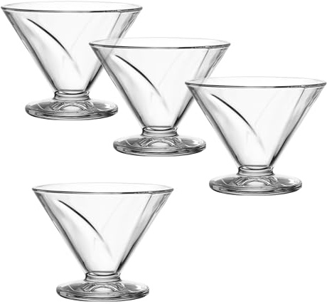 LEONARDO HOME CONO Schale • 4 Stück • Elegante Dessertschalen im konischen Design • Perfekt für Eis, Pudding, Früchte • Stilvoll servieren • Modern • Vielseitig nutzbar • Höhe 9 cm • klar • 057177