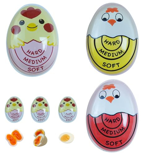 BMZXCH 3 Pièces Minuteur Oeuf Réutilisable d'oeufs en Résine, Egg Timer