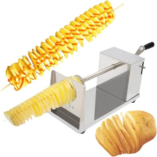 ZHJOPP Coupe-Pommes Terre Manuel en Spirale,Coupe-Pommes de Terre torsadé,Trancheuse Pommes de Terre torsadée avec brochettes en Acier Inoxydable,Frites en Spirale Manuelle Concombres