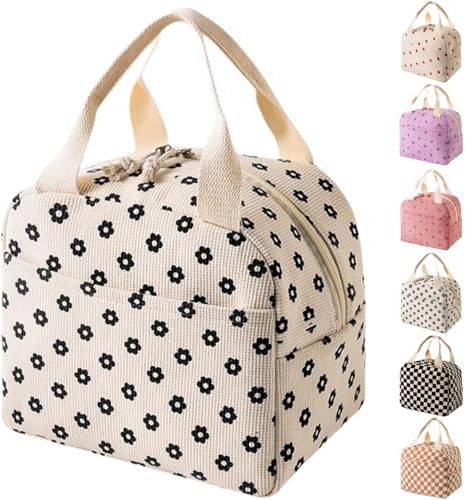 Arae Bolsa Térmica Porta Alimentos para Mujer - Bolsa Comida Trabajo, Bolsa Porta Alimentos, Bolsa Isotermica Porta Alimentos, Bolsa Termica Comida Trabajo, Lunch Bag Oficina Viaje Picnic, Beige