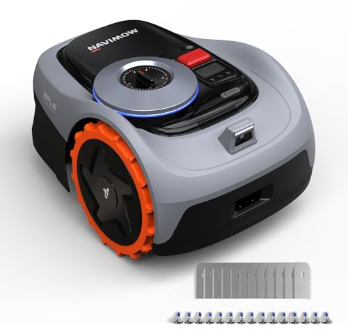 Navimow i105E Robot Tondeuse sans Fil périphérique et Lames de Rechange (12 pièces), rec. 500 m², Max. 600 m², RTK+Vision, Tondeuse primée, Protection des hérissons