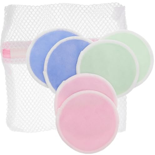 Alipis Lot de 7 set de Disques Démaquillants Lavables en Fibre de Bambou Réutilisables 3 Couleurs Pochette Zippée Incluse Accessoires Maquillage Écologiques pour Soins Visage